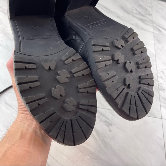 •Marc Fisher Women’s 9.5 black leather laboni combat 3” heel boots - Picture 15 of 15